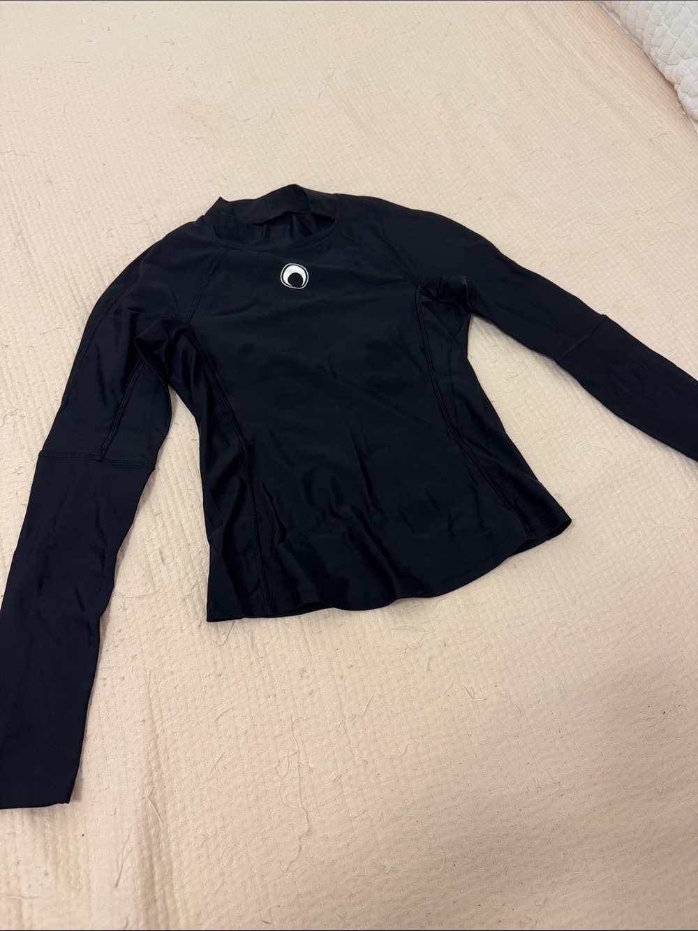Marine Serre Black Long-Sleeve Women's Performance Top